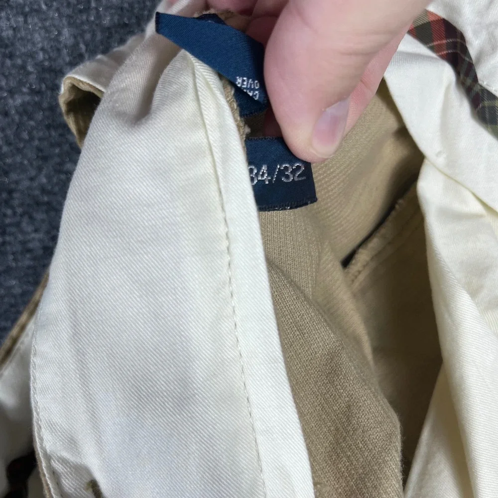VTG Polo Ralph Lauren Prospect Pant Mens 34 Tan Corduroy Straight Leg‎ Trousers